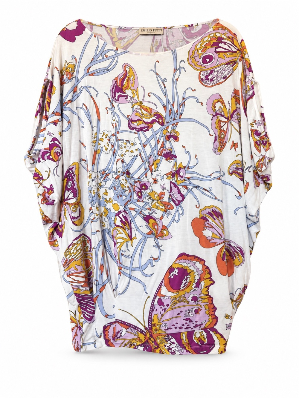 Emilio Pucci Butterfly Print Batwing Tunic Top Size 6